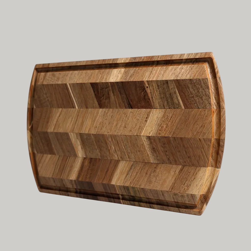 Vintage Inspired Acacia Wood Cutting and Charcuterie Board | 17 x 12 Inches | Juice Groove