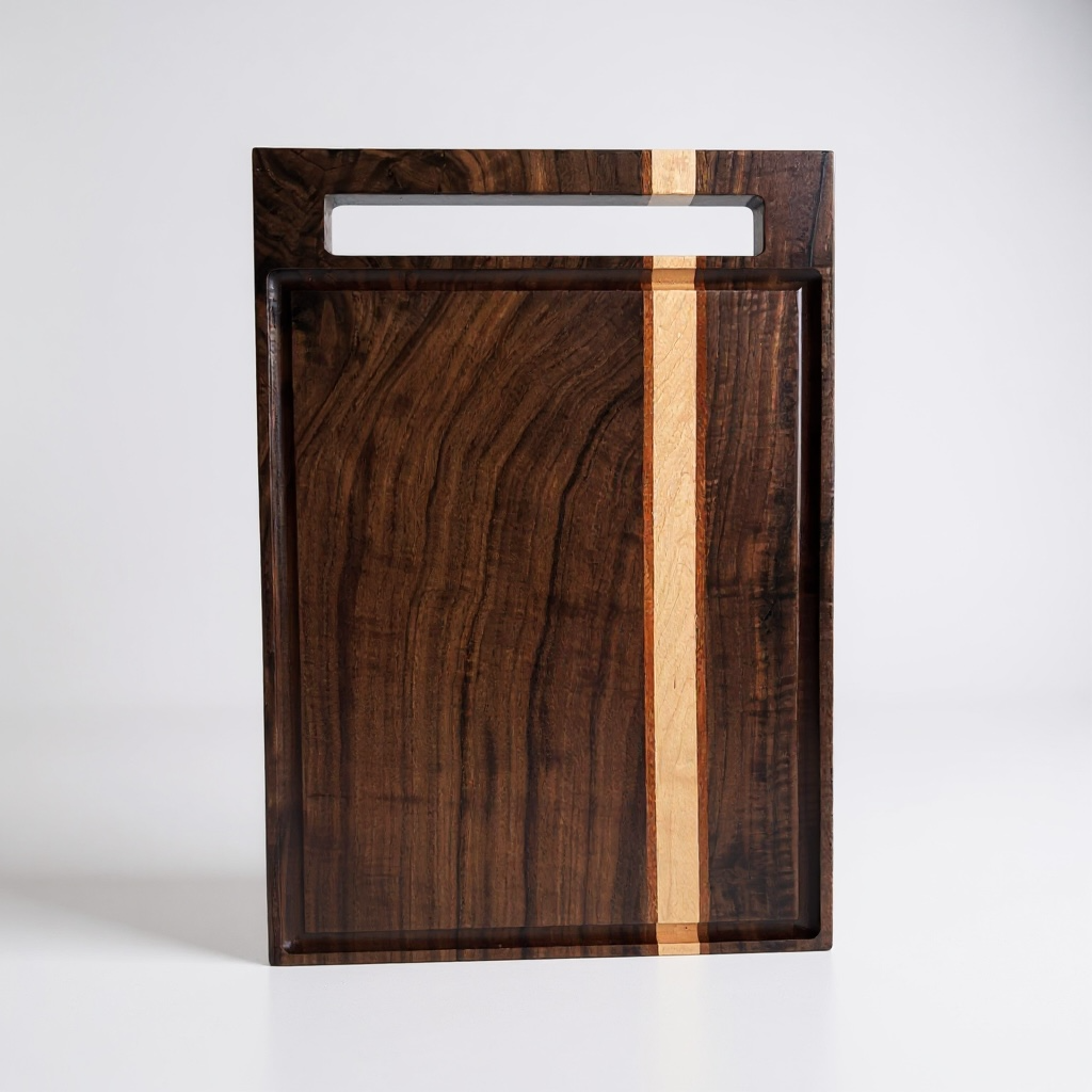 12x18 Walnut Cutting Board with Handle & Juice Groove