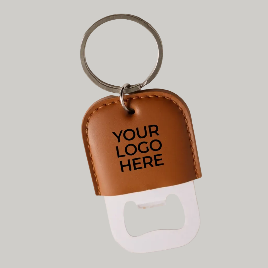 Personalized Leather Bottle Opener Keychain | Company & Client Gifts