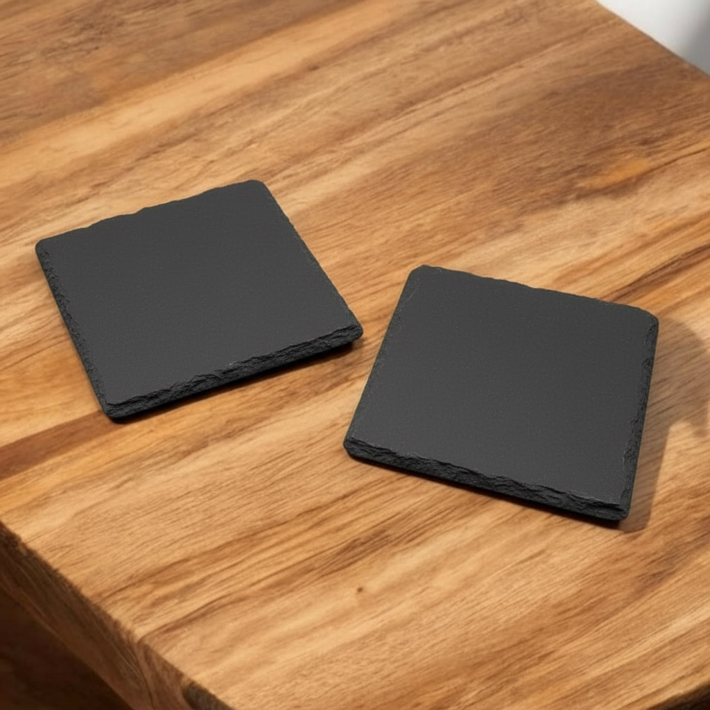 Sports Team Engraved Slate Coasters | Set of 2 | Customize Your Own