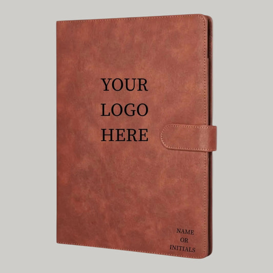 Custom Engraved Leatherette Padfolios | A4 Legal Pads Fit | Pockets & Card Holders | Magnetic Strap Closure