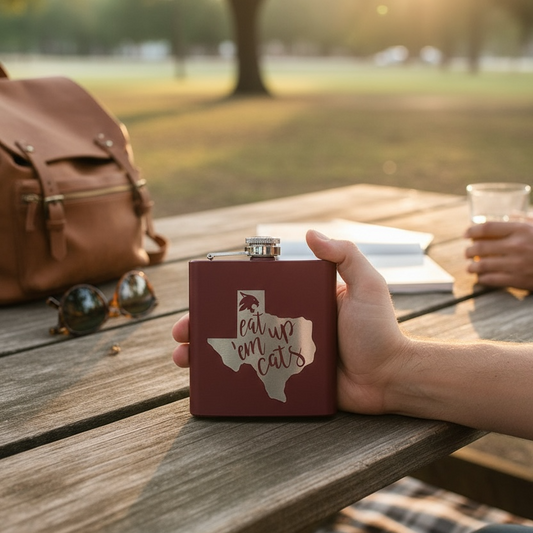 Custom Engraved Powder Coated Flasks | 6oz | With Funnel