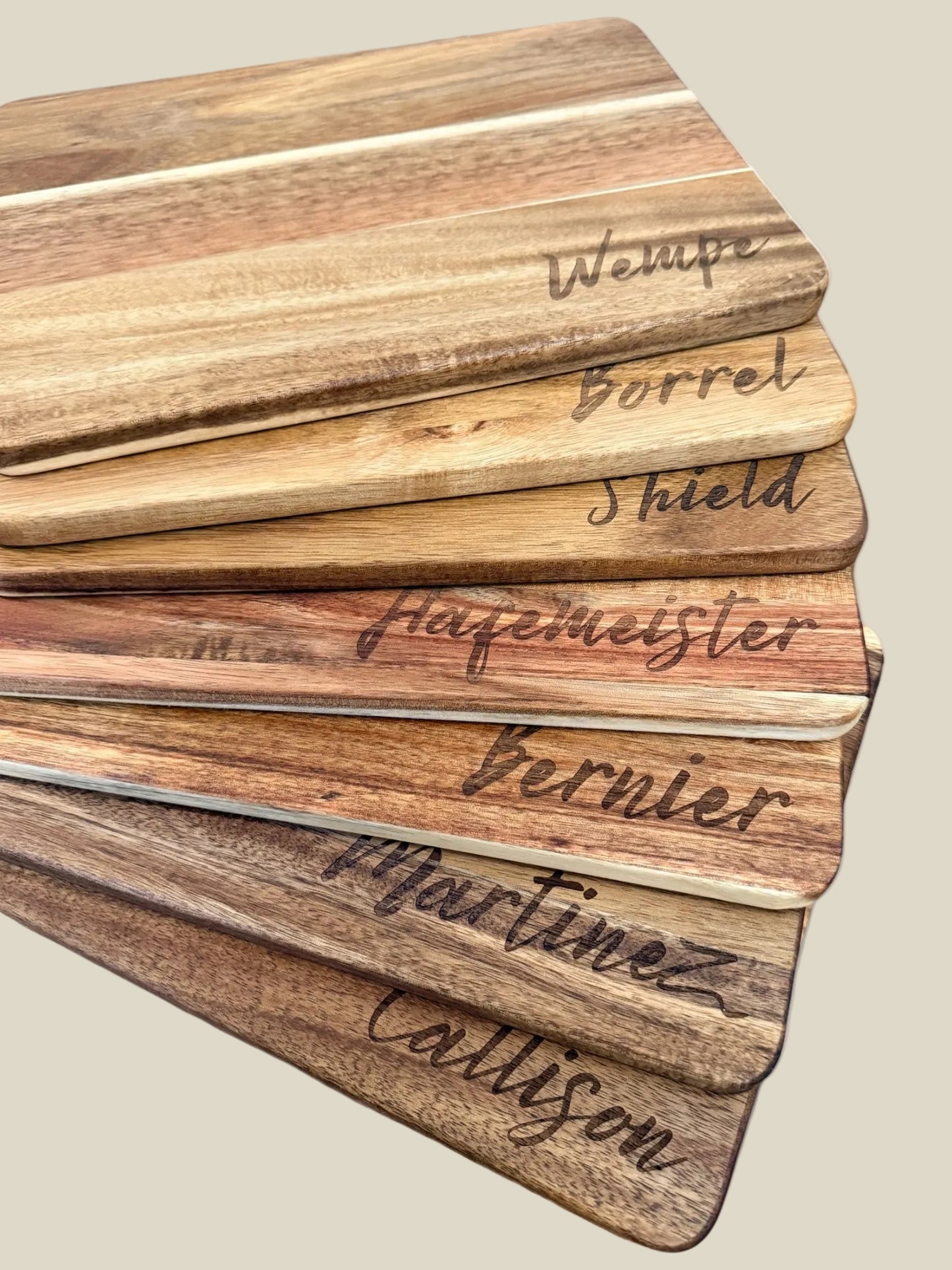 Acacia Wood Cutting & Charcuterie Board | 8x15.5 inches | Custom Engraving Available | Price Includes your choice of Engraving