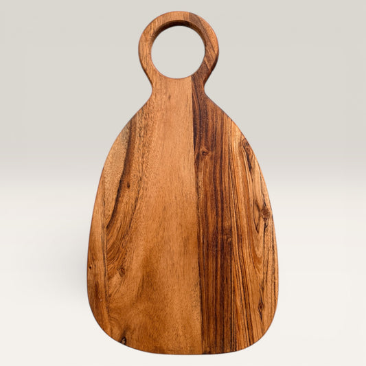 Acacia Wood Cutting & Charcuterie Board | 16 x 8 Inches | Round Handle | Engraving Available