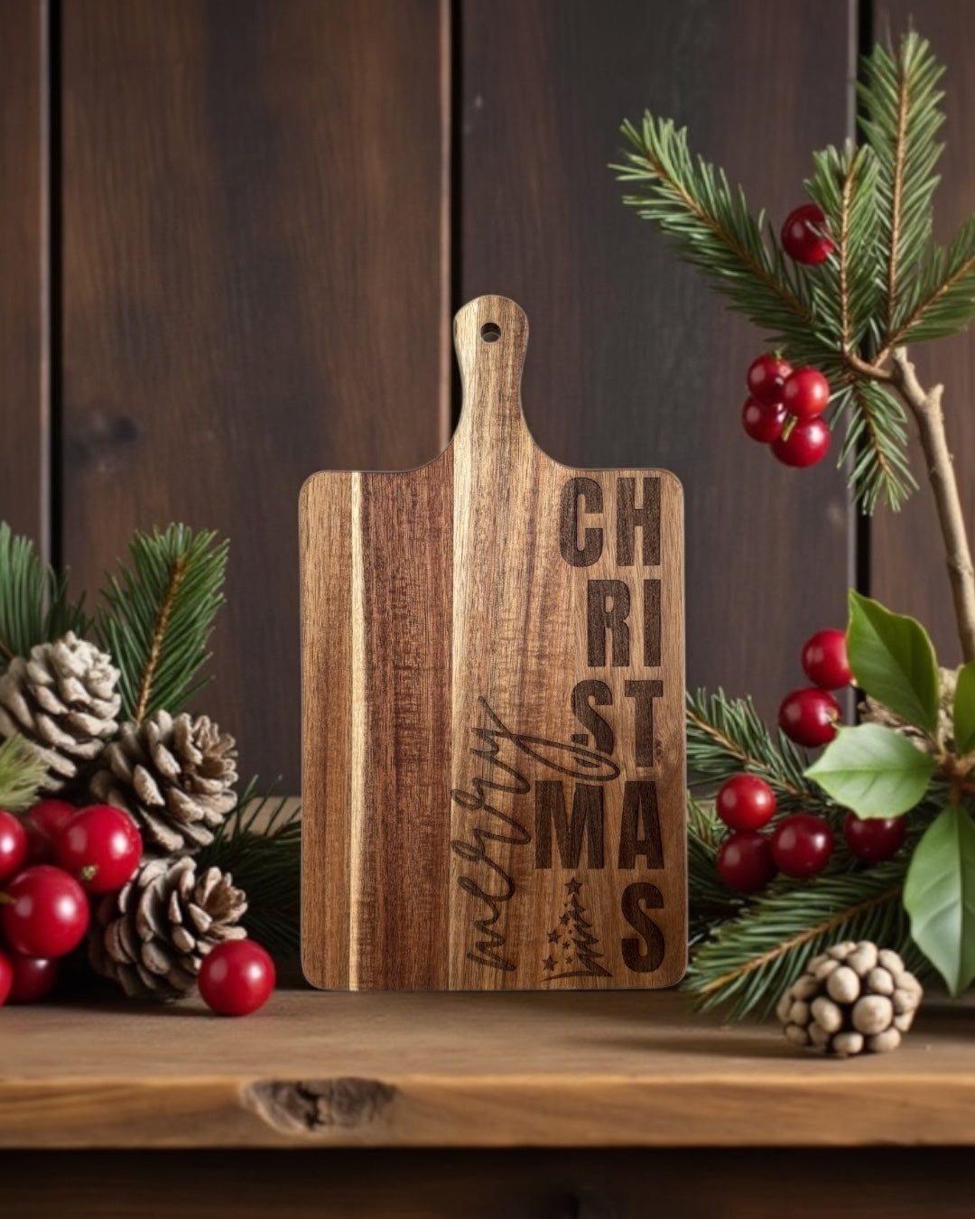 Acacia Wood Cutting & Charcuterie Board | 8x15.5 inches | Custom Engraving Available | Price Includes your choice of Engraving