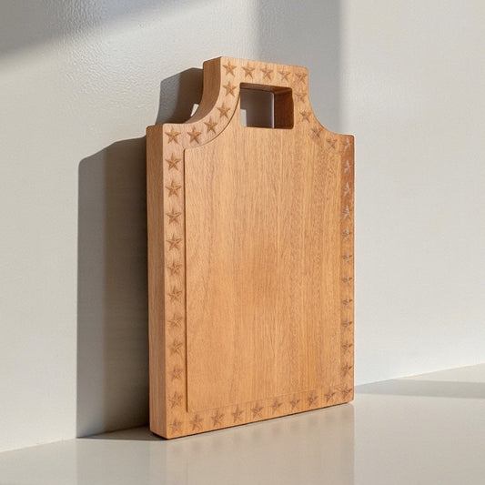 The Liberty | One Solid Piece of Sipo Mahogany Wood | 3D Star Border | Engraving Available