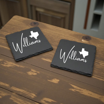 Engraved Slate Coasters | Company and Closing Gifts | Set of 2 or 4
