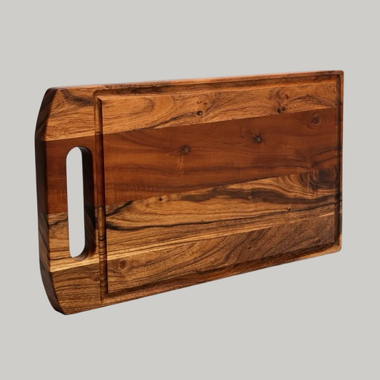 Acacia Cutting Board with Handle and Juice Groove | 10.5 X 19 Inches