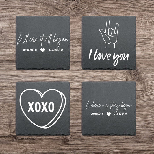 Valentine’s Day Slate Coasters | Sold Individually | Create Your Own Set